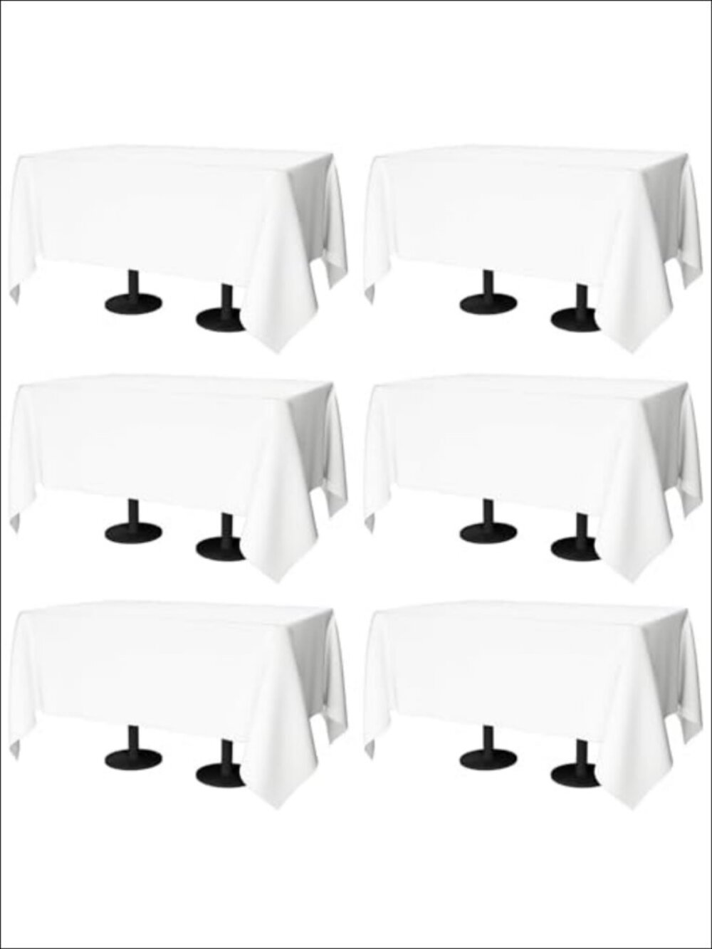 6 Pack 70x120 Inch Rectangular Polyester Tablecloth Washable Stain Resistant